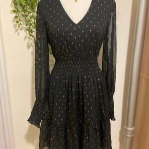 Elegant Black and Gold Women's Dress